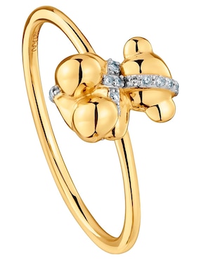 Anillo de oso Tous Lligat 18 k de oro diamante brillante