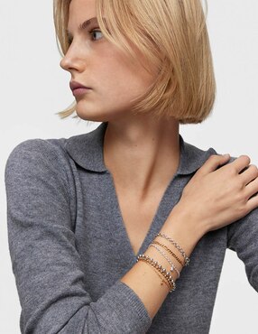 Pulsera Tous de plata p 925 Bold Bear con acabado liso