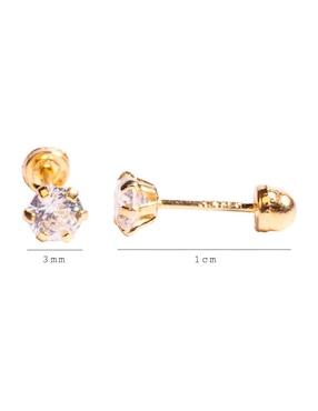 Broqueles redondos Mancini de oro con acabado brillante zirconia
