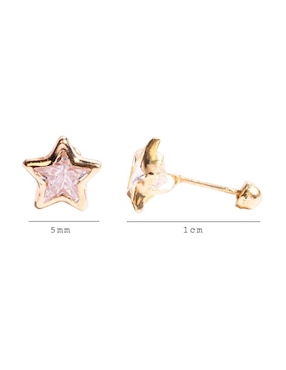 Broqueles de estrella Mancini de oro con acabado brillante zirconia