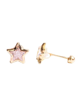 Broqueles de estrella Mancini de oro con acabado brillante zirconia