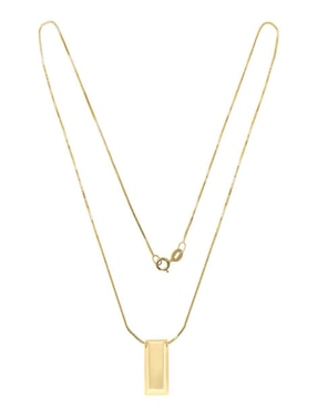 Colgante Y Dije rectangular Fianelli gold de oro amarillo 14 K