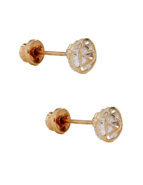 Broqueles de corazón Casal Invierno de oro 14 k con acabado brillante circonia