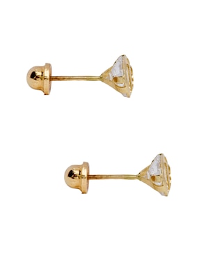 Broqueles de corazón Casal Invierno de oro 14 k con acabado brillante circonia