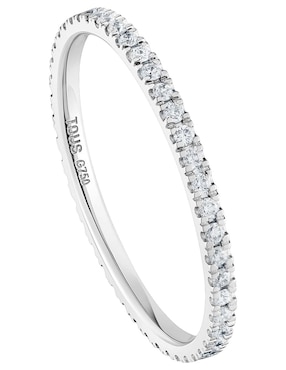 Anillo Tous Les Classiques 18 k de oro blanco diamante pavé