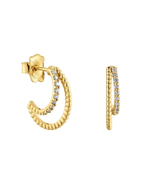 Aretes de luna Tous Les Classiques de oro con acabado brillante diamante