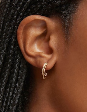 Aretes de luna Tous Les Classiques de oro con acabado brillante diamante