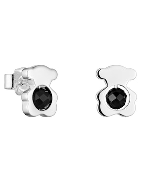 Aretes Cortos De Oso Tous I-Bear De Plata P 925 ónix