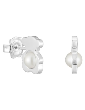 Aretes Cortos De Oso Tous I-Bear De Plata P 925 Perla