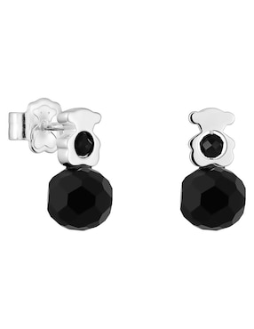 Aretes Cortos De Oso Tous I-Bear De Plata P925 ónix