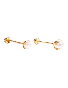 Set de aretes redondos Mancini de oro perla
