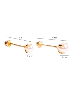 Set de aretes redondos Mancini de oro perla