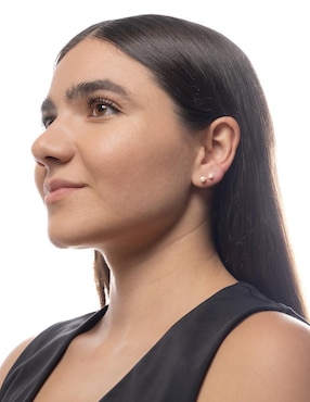 Set de aretes redondos Mancini de oro perla