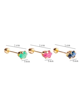 Set de aretes ovalados Mancini de oro con acabado brillante rubí y zafiro