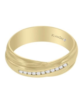 Argolla De Oro 14 K Klamore Diamante