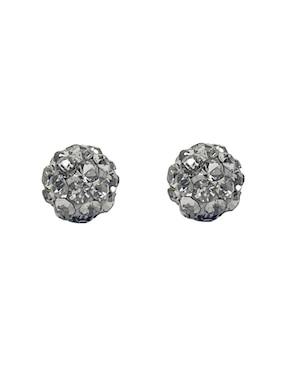 Broqueles redondos Mancini de oro con acabado pavé cristal