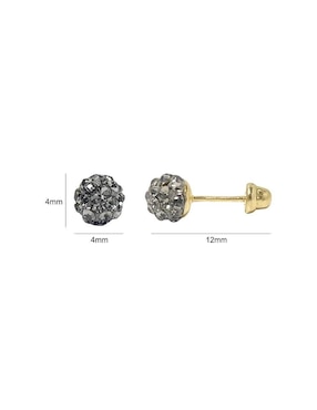 Broqueles redondos Mancini de oro con acabado pavé cristal