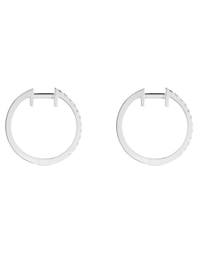 Aretes de aro circulares Tous Les Classiques de oro blanco con acabado brillante diamante