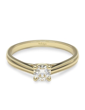 Anillo De Compromiso De Oro 14 K Amelie Joyas Diamante