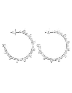 Aretes de aro circulares Tous Bold Bear de plata P 925 con acabado espejo