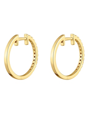 Aretes de aro circulares Tous Les Classiques de oro con acabado brillante diamante
