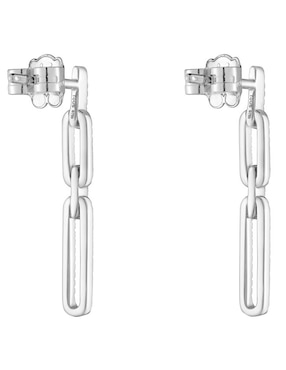 Aretes ovalados Tous Les Classiques de oro blanco con acabado brillante diamante