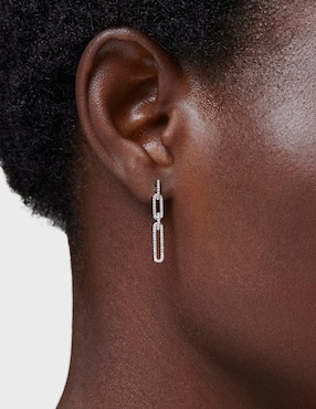 Aretes ovalados Tous Les Classiques de oro blanco con acabado brillante diamante