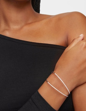 Esclava Tous de oro blanco con diamante 18 k Les Classiques