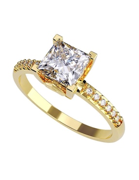 Anillo De Compromiso De Oro 14 K Amore Mio Zirconia