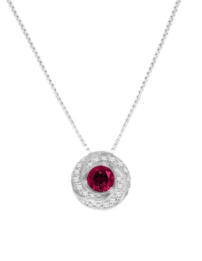 Colgante Y Dije circular Fascinare hera de oro blanco 14 K