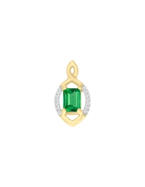 Aretes Fascinare Katina de oro con acabado brillante esmeralda y diamante