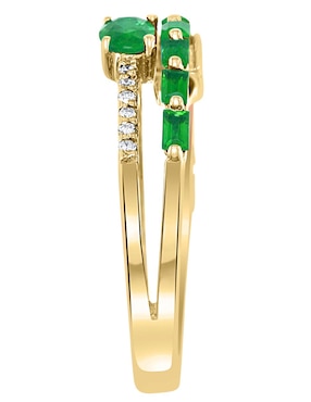 Anillo Effy 14 k de oro amarillo esmeralda y diamante brillante