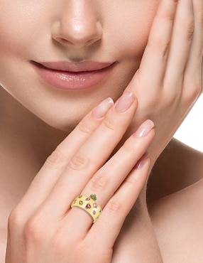 Anillo Effy 14 k de oro zafiro pulido