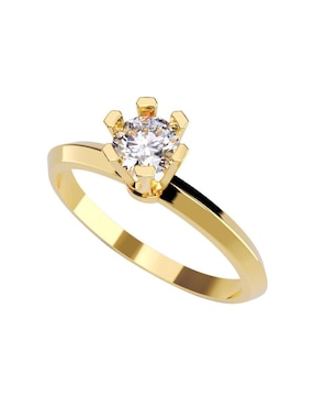 Anillo De Compromiso De Oro 14 K Amore Mio Zirconia