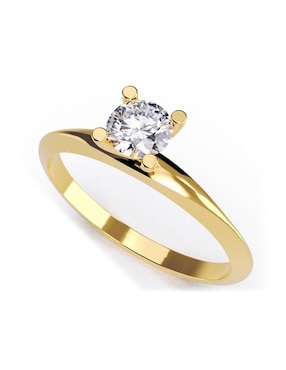 Anillo De Compromiso De Oro 14 K Amore Mio Zirconia