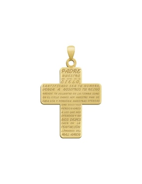 Dije de cruz Fianelli padre nuestro de oro amarillo 14 K