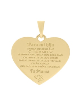 Dije de corazón Fianelli mensaje hija de oro amarillo 14 K