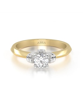 Solitario De Oro 10 K Abba Joyas Zirconia