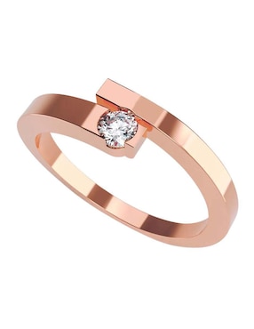 Anillo De Compromiso De Oro Rosa 14 K Amore Mio Diamante