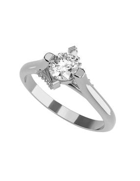 Anillo De Compromiso De Oro Blanco 14 K Amore Mio Diamante