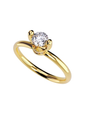 Anillo De Compromiso De Oro Amarillo 14 K Amore Mio Diamante