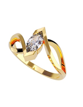 Anillo De Compromiso De Oro Amarillo 14 K Amore Mio Diamante