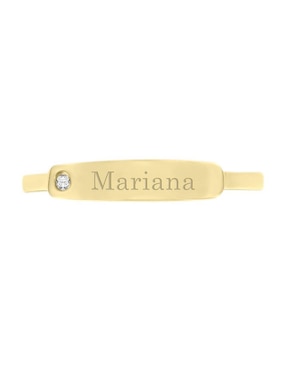 Anillo Fianelli 14 k de oro amarillo diamante brillante
