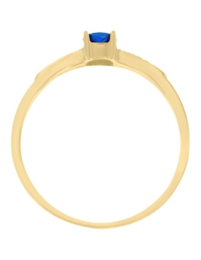 Anillo Fascinare Marcela 14 k de oro amarillo zafiro y diamante brillante