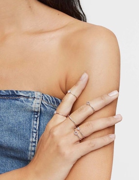 Anillo Tous Grain 18 k de oro blanco diamante pavé