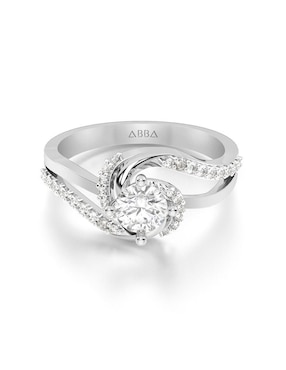 Anillo De Compromiso De Oro 10 K Abba Joyas Zirconia