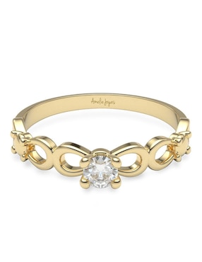 Solitario de oro 14 k Amelie Joyas