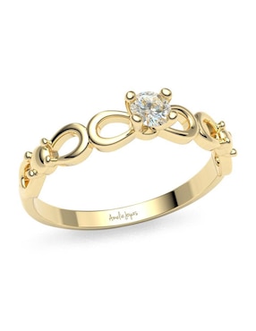Solitario de oro 14 k Amelie Joyas
