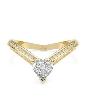 Anillo De Compromiso De Oro 14 K Amelie Joyas Zirconia