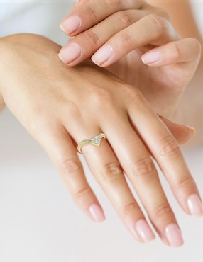Anillo de compromiso de oro 14 k Amelie Joyas